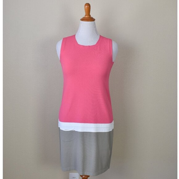 D. Exterior Dresses & Skirts - D. Exterior Color Block Stretch Knit Shift Dress - L